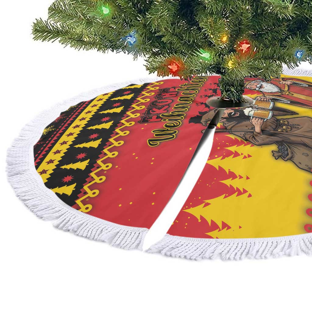 Germany Christmas Tree Skirt Saint Nicholas And Knecht Ruprecht Drink Beer - Wonder Print Shop
