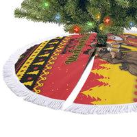 Germany Christmas Tree Skirt Saint Nicholas And Knecht Ruprecht Drink Beer - Wonder Print Shop