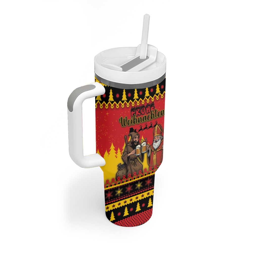Germany Christmas Tumbler With Handle Saint Nicholas And Knecht Ruprecht Drink Beer - Wonder Print Shop