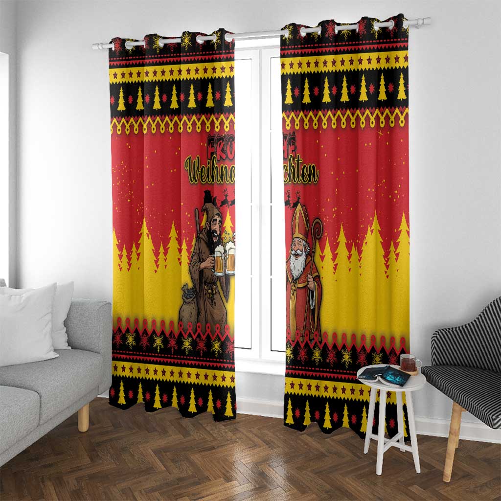 Germany Christmas Window Curtain Saint Nicholas And Knecht Ruprecht Drink Beer - Wonder Print Shop