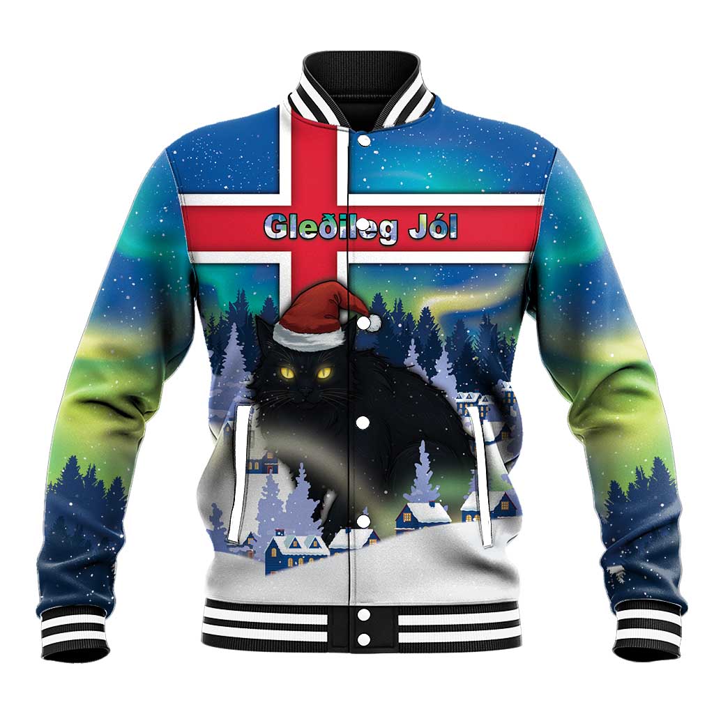 Iceland Christmas Baseball Jacket Yule Cat Gledileg Jol - Wonder Print Shop