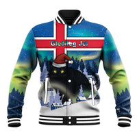 Iceland Christmas Baseball Jacket Yule Cat Gledileg Jol - Wonder Print Shop