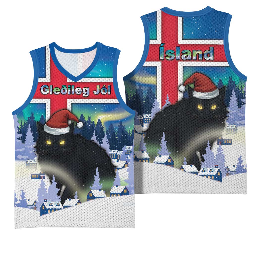 Iceland Christmas Basketball Jersey Yule Cat Gledileg Jol - Wonder Print Shop