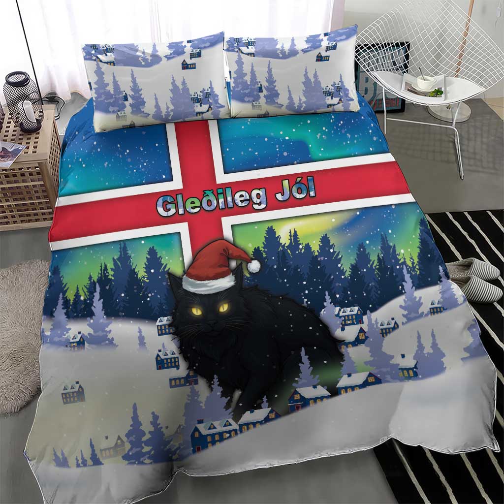 Iceland Christmas Bedding Set Yule Cat Gledileg Jol - Wonder Print Shop