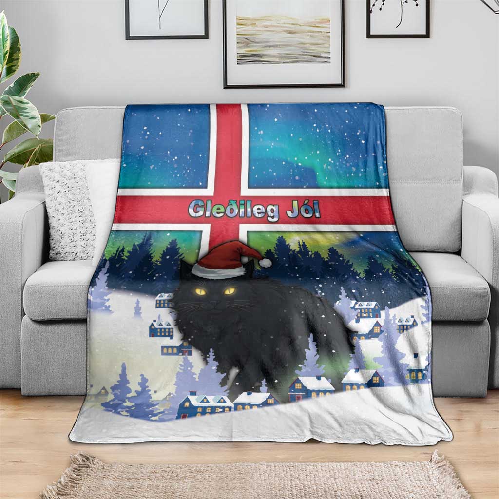 Iceland Christmas Blanket Yule Cat Gledileg Jol - Wonder Print Shop