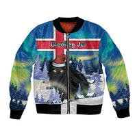 Iceland Christmas Bomber Jacket Yule Cat Gledileg Jol - Wonder Print Shop
