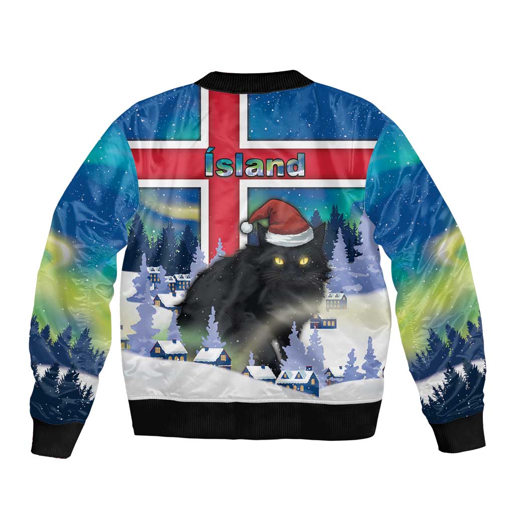 Iceland Christmas Bomber Jacket Yule Cat Gledileg Jol - Wonder Print Shop