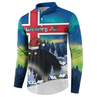 Iceland Christmas Button Sweatshirt Yule Cat Gledileg Jol - Wonder Print Shop