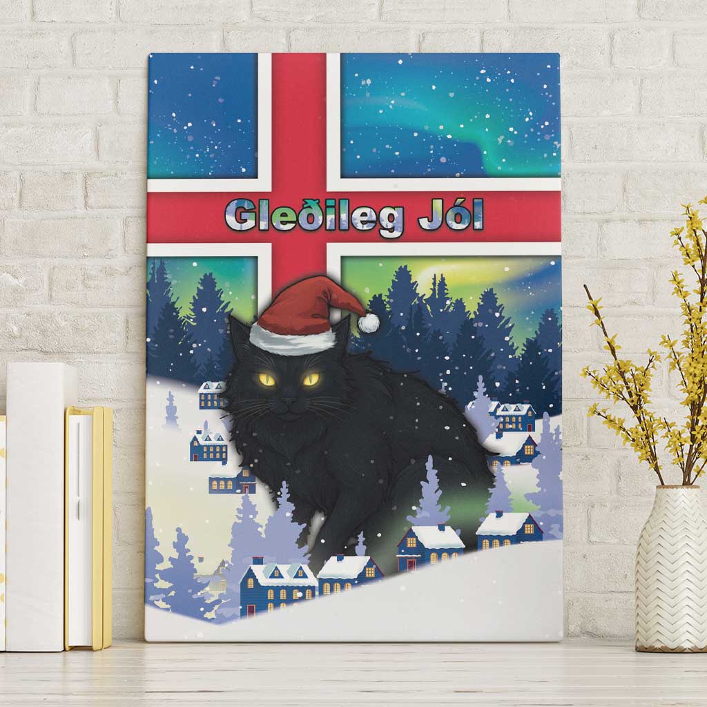 Iceland Christmas Canvas Wall Art Yule Cat Gledileg Jol - Wonder Print Shop