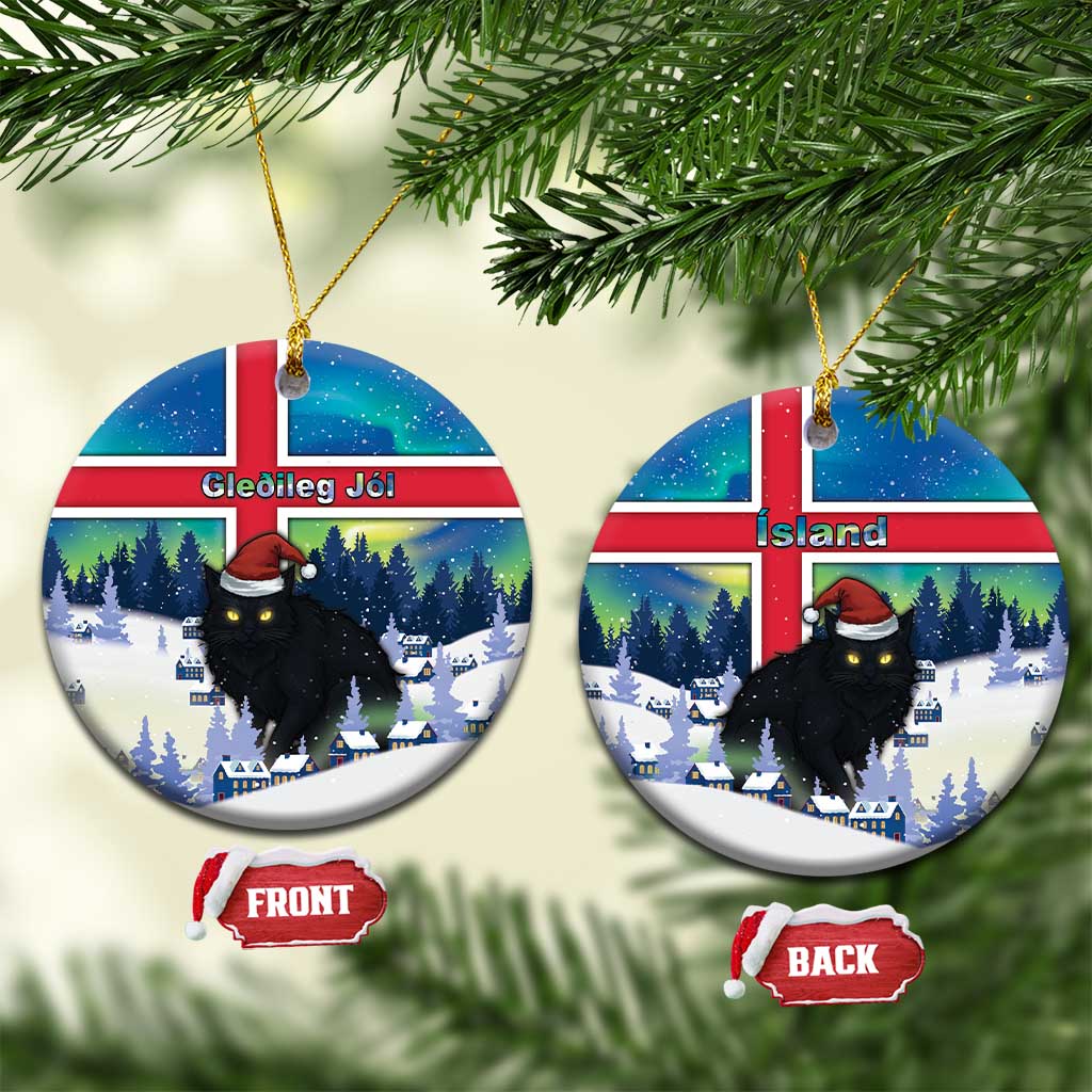 Iceland Christmas Ceramic Ornament Yule Cat Gledileg Jol - Wonder Print Shop