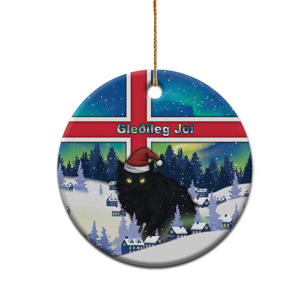 Iceland Christmas Ceramic Ornament Yule Cat Gledileg Jol - Wonder Print Shop