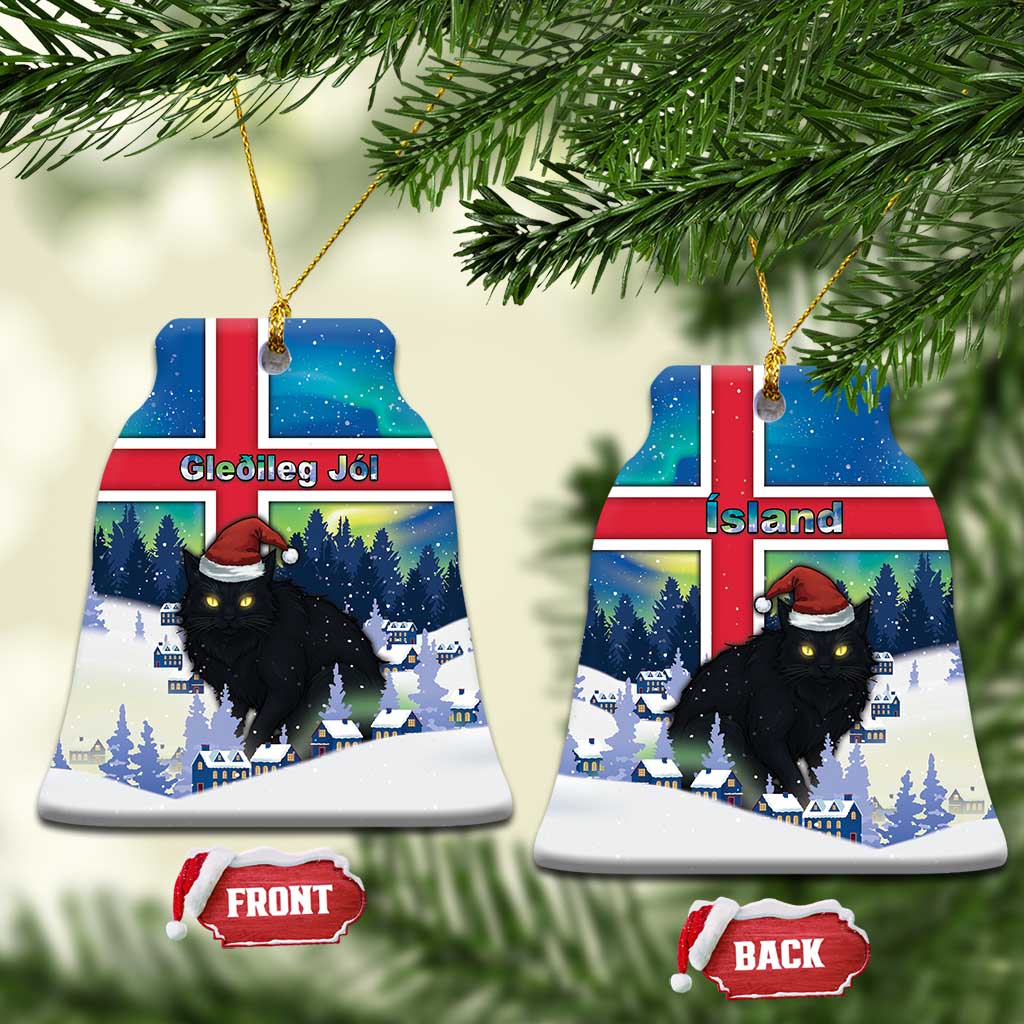 Iceland Christmas Ceramic Ornament Yule Cat Gledileg Jol - Wonder Print Shop