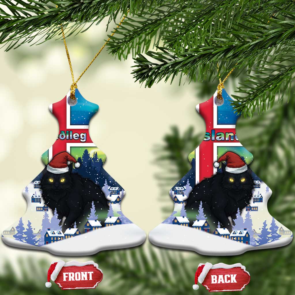 Iceland Christmas Ceramic Ornament Yule Cat Gledileg Jol - Wonder Print Shop