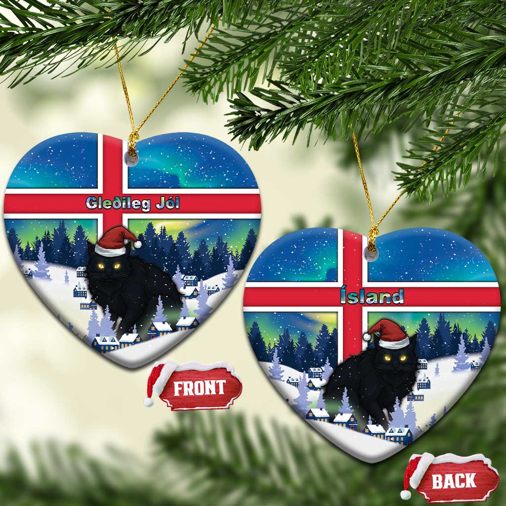 Iceland Christmas Ceramic Ornament Yule Cat Gledileg Jol - Wonder Print Shop