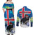 Iceland Christmas Couples Matching Off Shoulder Maxi Dress and Long Sleeve Button Shirt Yule Cat Gledileg Jol - Wonder Print Shop