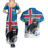Iceland Christmas Couples Matching Summer Maxi Dress and Hawaiian Shirt Yule Cat Gledileg Jol - Wonder Print Shop