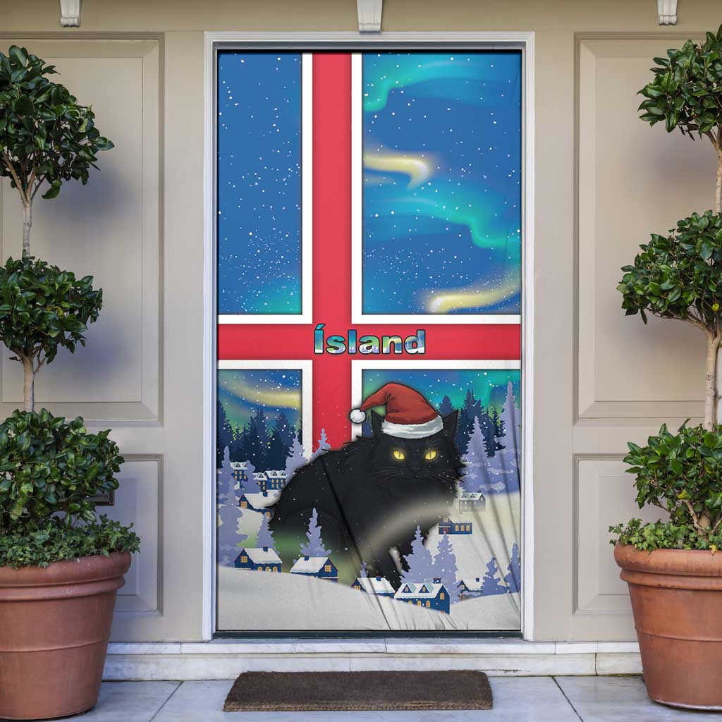 Iceland Christmas Door Cover Yule Cat Gledileg Jol - Wonder Print Shop