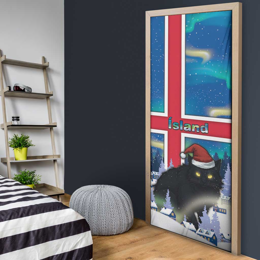Iceland Christmas Door Cover Yule Cat Gledileg Jol - Wonder Print Shop