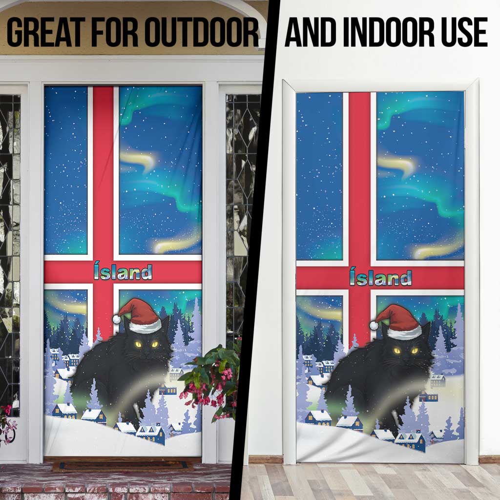 Iceland Christmas Door Cover Yule Cat Gledileg Jol - Wonder Print Shop