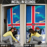 Iceland Christmas Door Cover Yule Cat Gledileg Jol - Wonder Print Shop