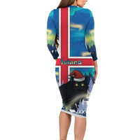 Iceland Christmas Family Matching Long Sleeve Bodycon Dress and Hawaiian Shirt Yule Cat Gledileg Jol - Wonder Print Shop