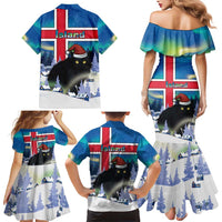 Iceland Christmas Family Matching Mermaid Dress and Hawaiian Shirt Yule Cat Gledileg Jol - Wonder Print Shop