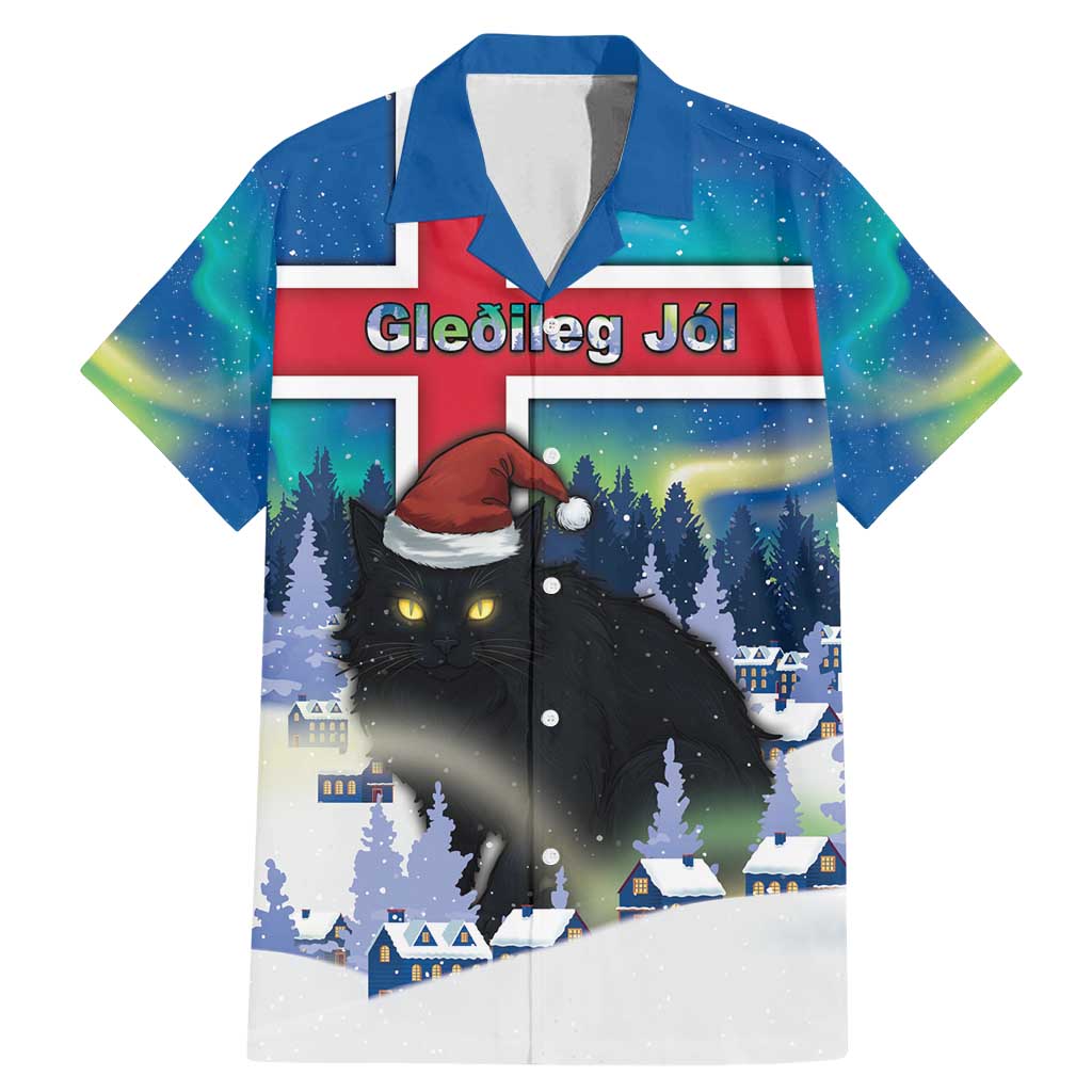 Iceland Christmas Family Matching Mermaid Dress and Hawaiian Shirt Yule Cat Gledileg Jol - Wonder Print Shop