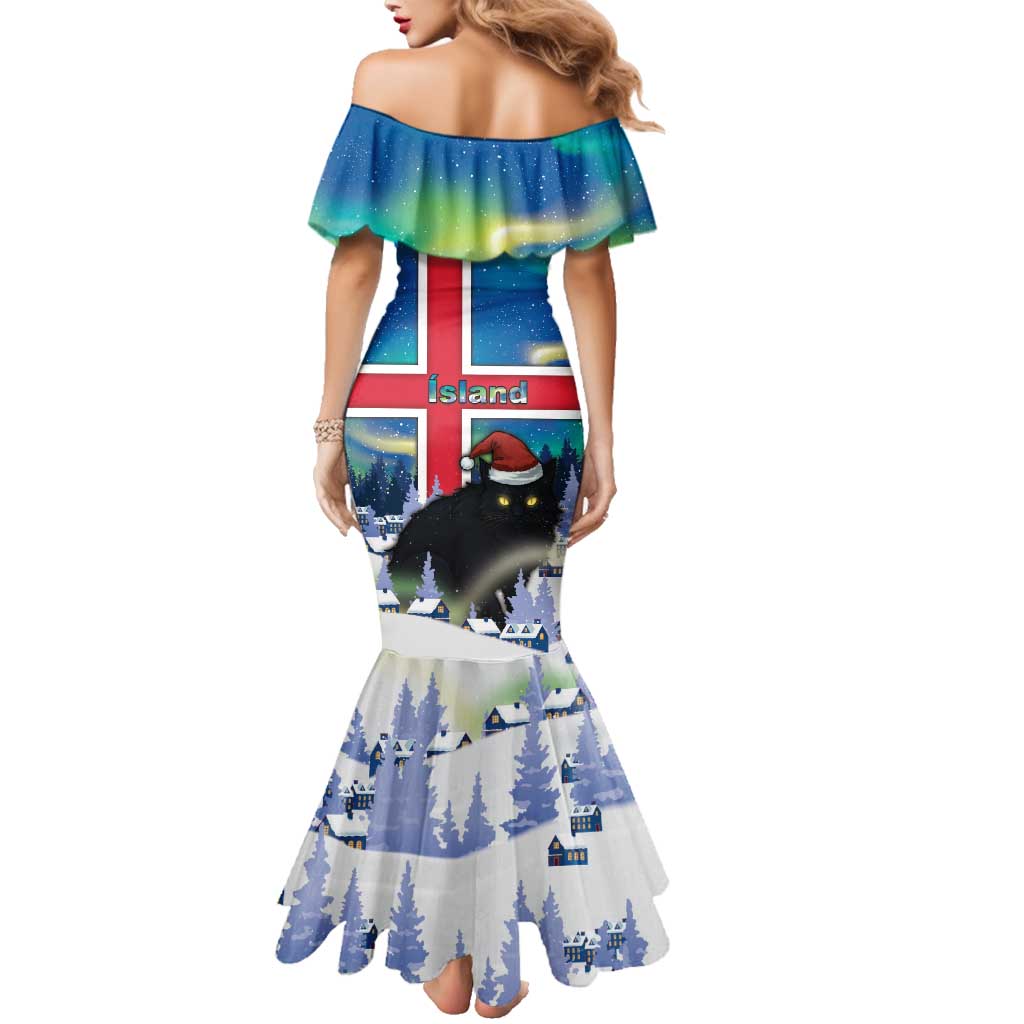 Iceland Christmas Family Matching Mermaid Dress and Hawaiian Shirt Yule Cat Gledileg Jol - Wonder Print Shop