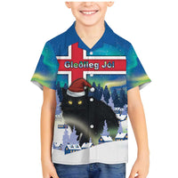 Iceland Christmas Family Matching Mermaid Dress and Hawaiian Shirt Yule Cat Gledileg Jol - Wonder Print Shop