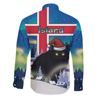 Iceland Christmas Family Matching Off The Shoulder Long Sleeve Dress and Hawaiian Shirt Yule Cat Gledileg Jol - Wonder Print Shop
