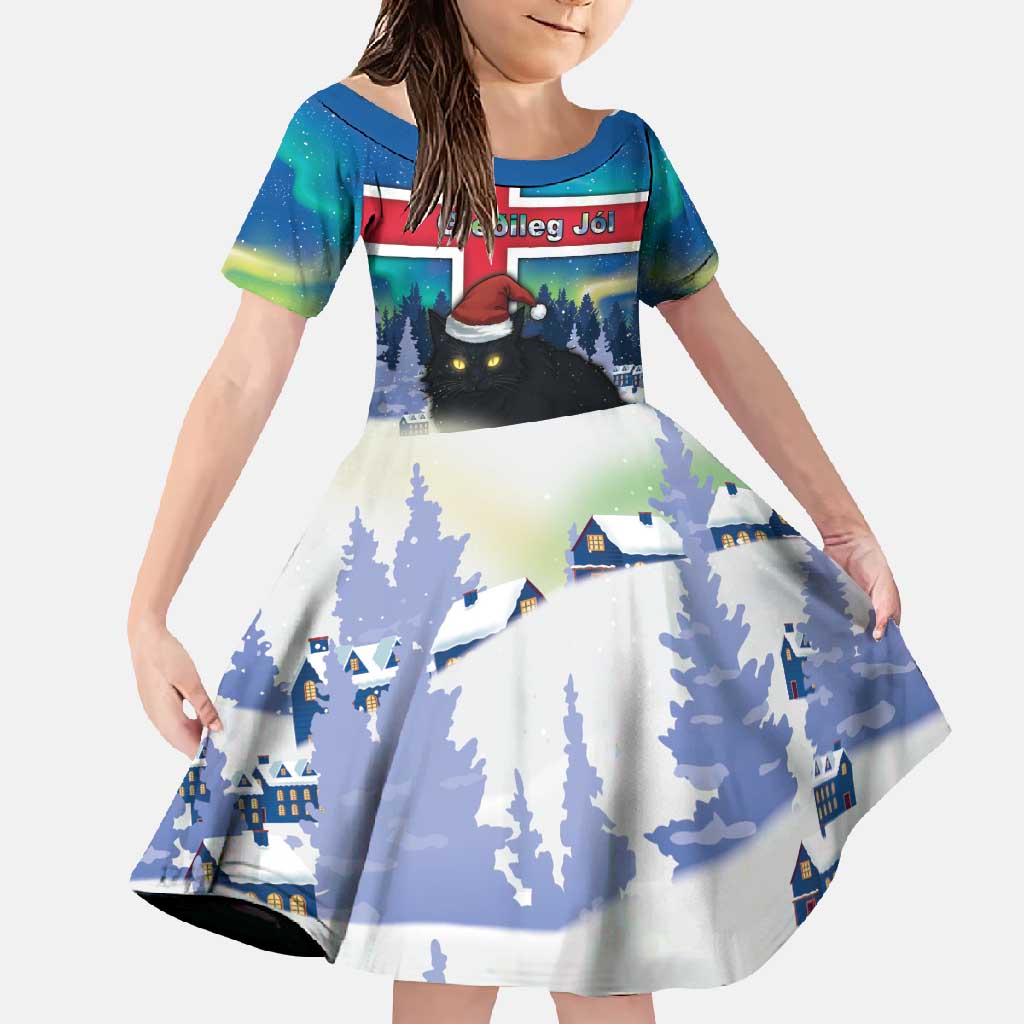 Iceland Christmas Family Matching Off Shoulder Maxi Dress and Hawaiian Shirt Yule Cat Gledileg Jol - Wonder Print Shop