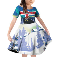 Iceland Christmas Family Matching Off Shoulder Short Dress and Hawaiian Shirt Yule Cat Gledileg Jol - Wonder Print Shop