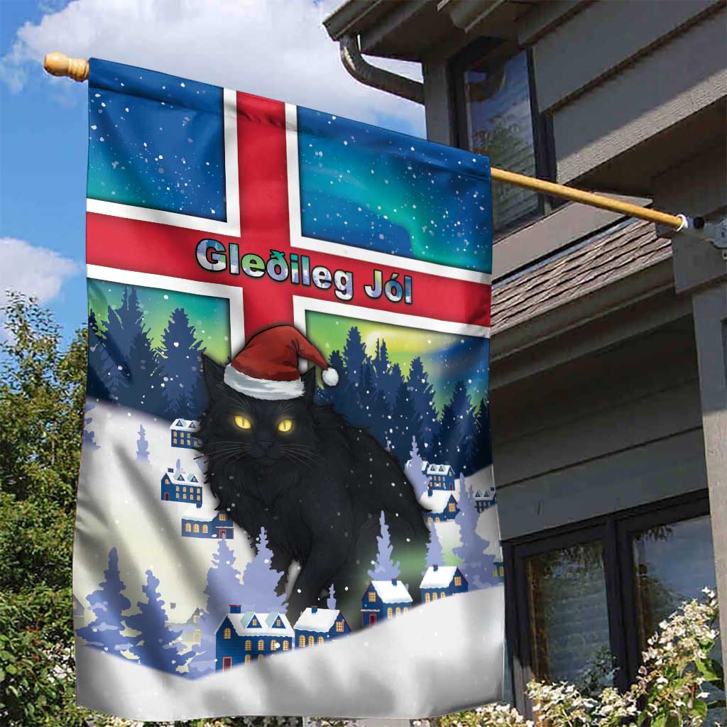 Iceland Christmas Garden Flag Yule Cat Gledileg Jol - Wonder Print Shop