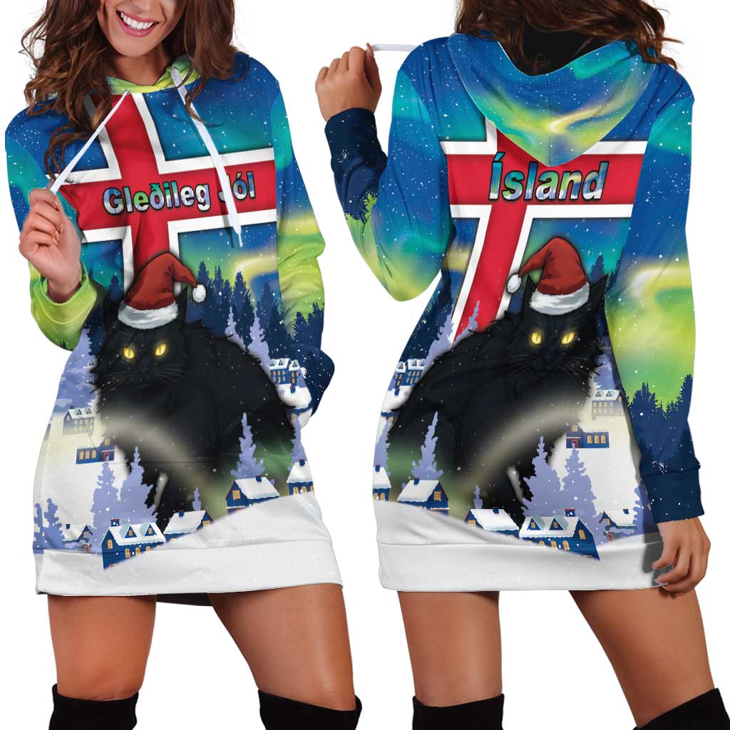 Iceland Christmas Hoodie Dress Yule Cat Gledileg Jol - Wonder Print Shop
