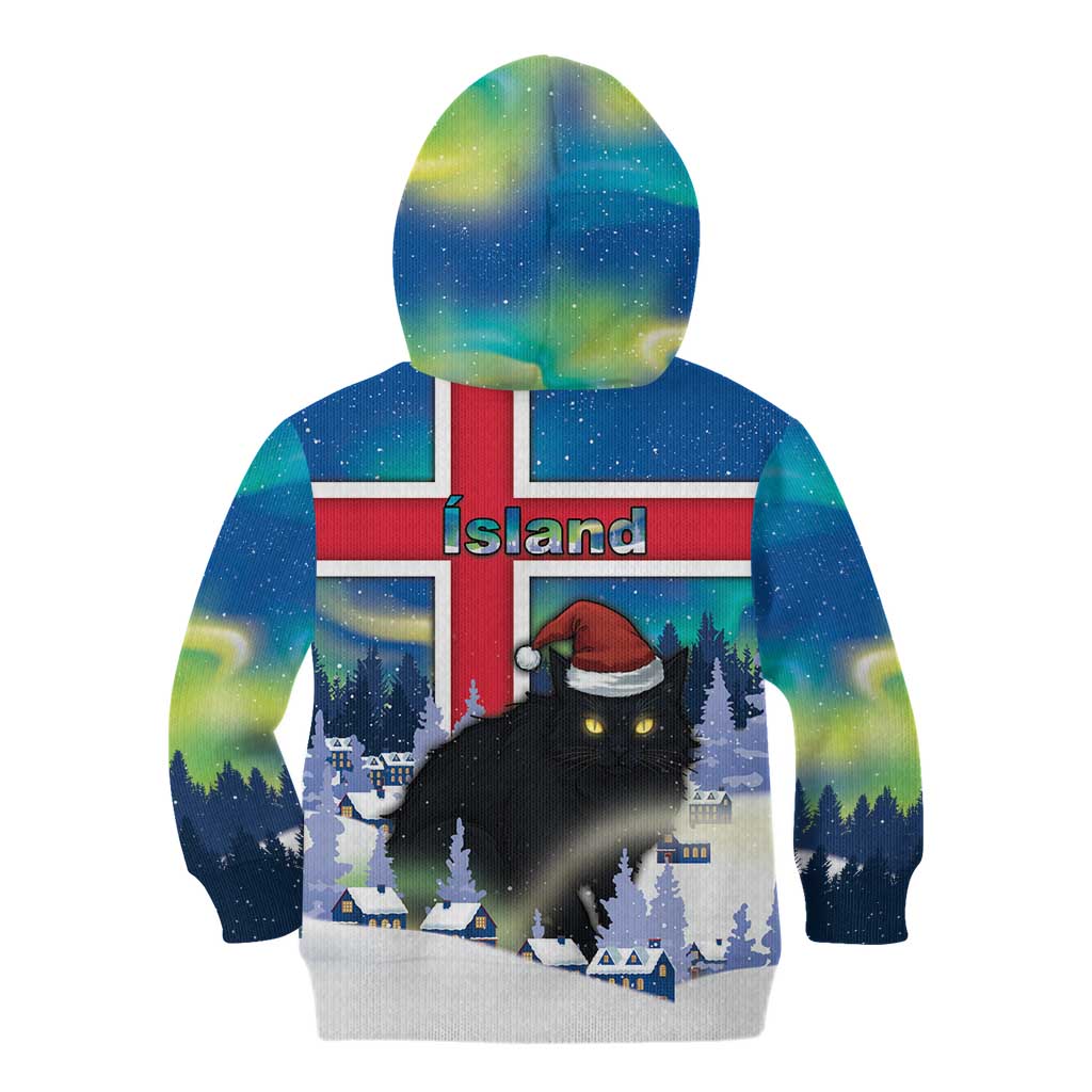 Iceland Christmas Kid Hoodie Yule Cat Gledileg Jol - Wonder Print Shop