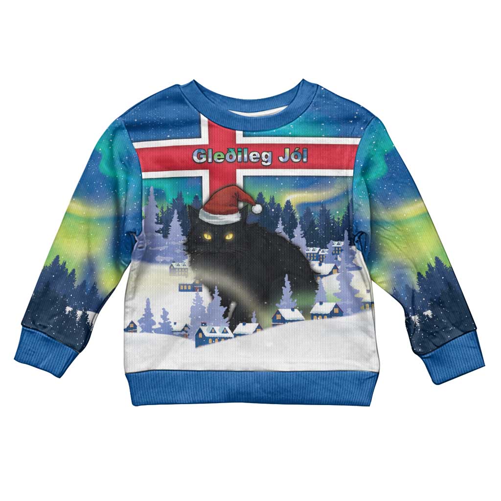 Iceland Christmas Kid Ugly Christmas Sweater Yule Cat Gledileg Jol - Wonder Print Shop