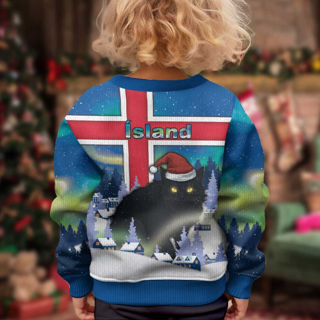 Iceland Christmas Kid Ugly Christmas Sweater Yule Cat Gledileg Jol - Wonder Print Shop