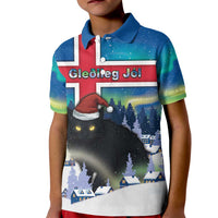 Iceland Christmas Kid Polo Shirt Yule Cat Gledileg Jol - Wonder Print Shop