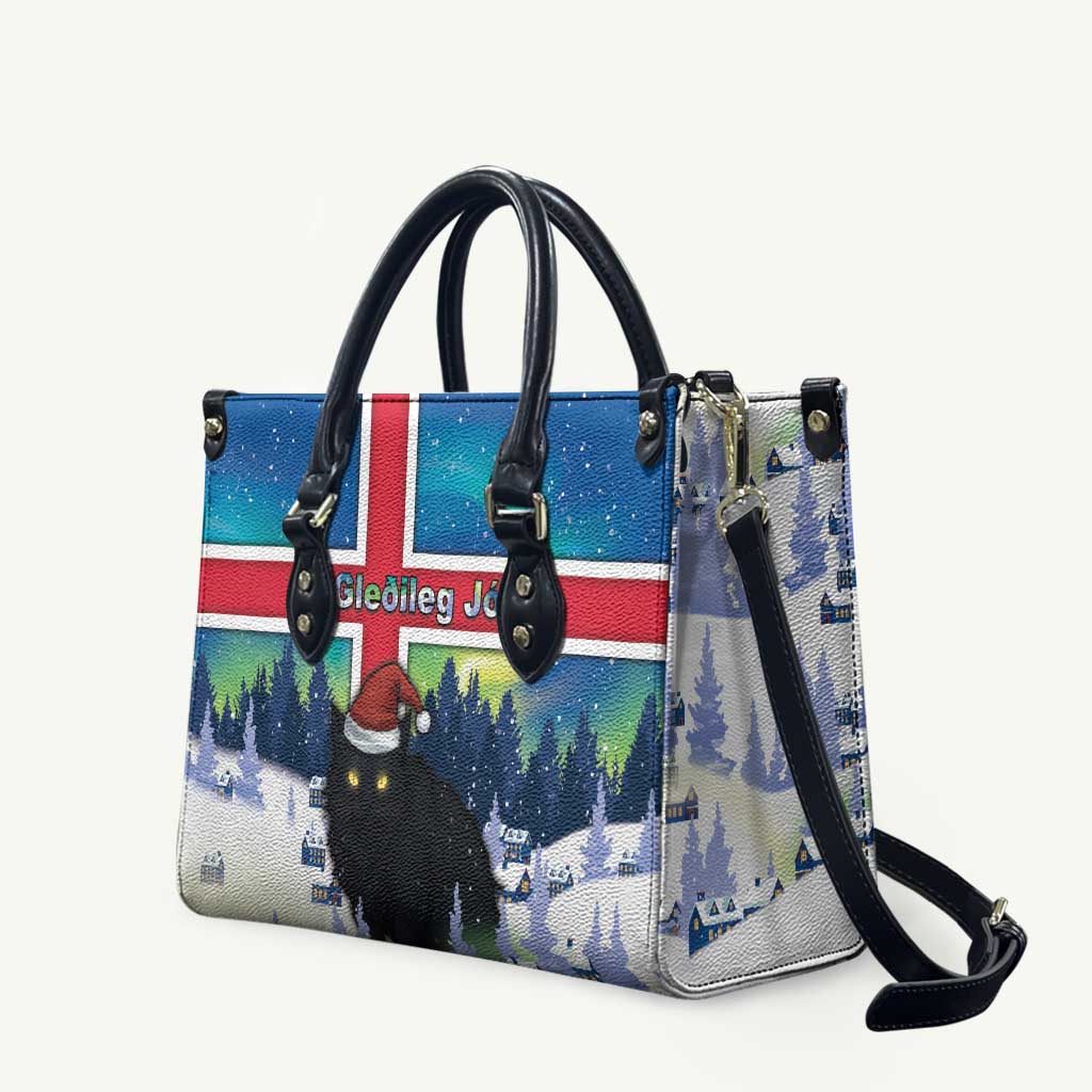 Iceland Christmas Leather Bag Yule Cat Gledileg Jol - Wonder Print Shop