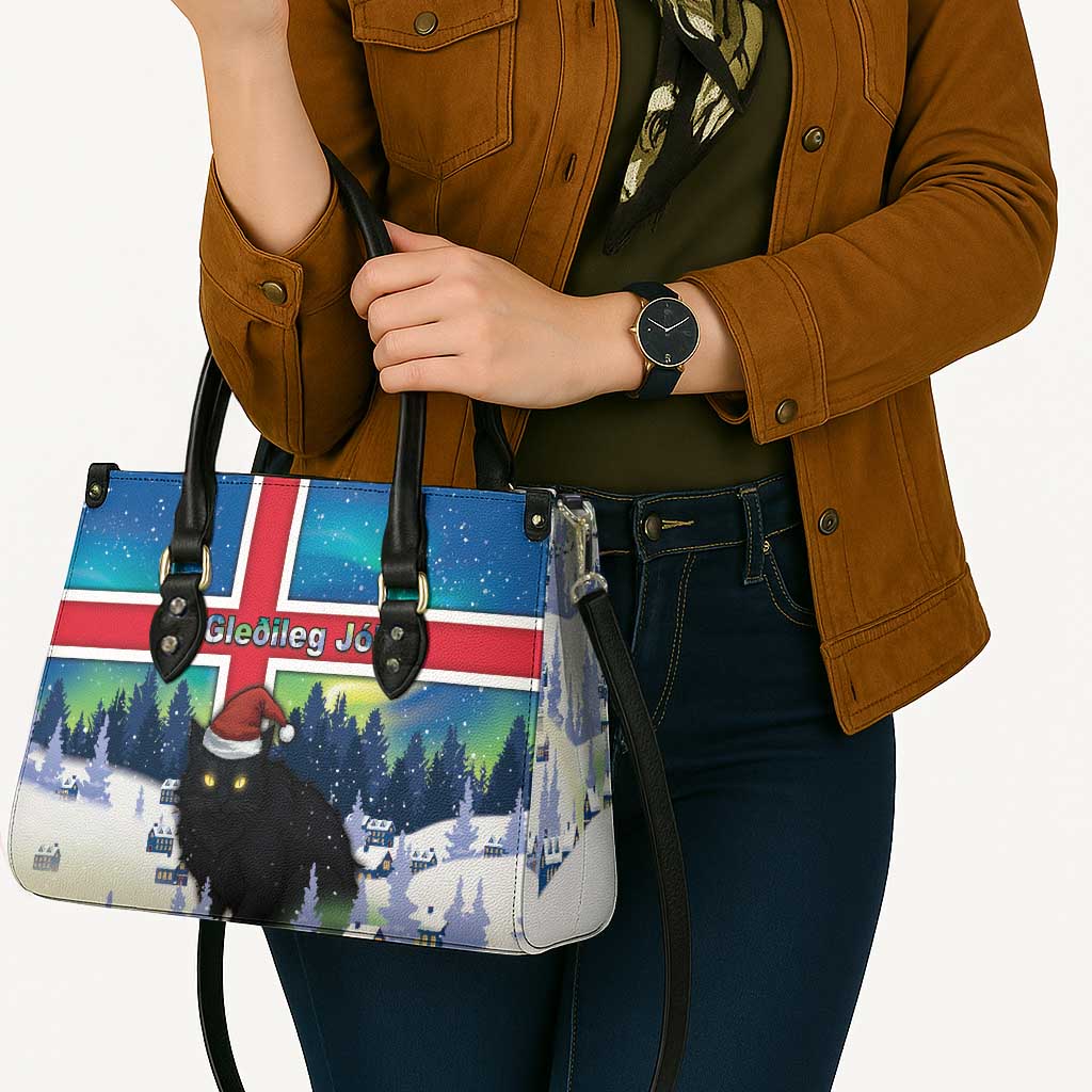 Iceland Christmas Leather Bag Yule Cat Gledileg Jol - Wonder Print Shop