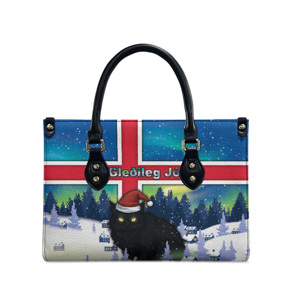 Iceland Christmas Leather Bag Yule Cat Gledileg Jol - Wonder Print Shop