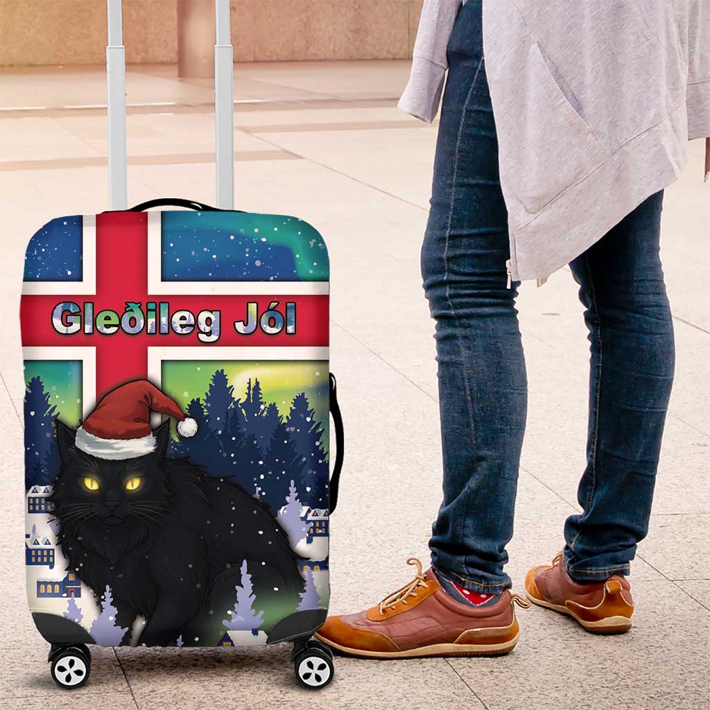 Iceland Christmas Luggage Cover Yule Cat Gledileg Jol - Wonder Print Shop