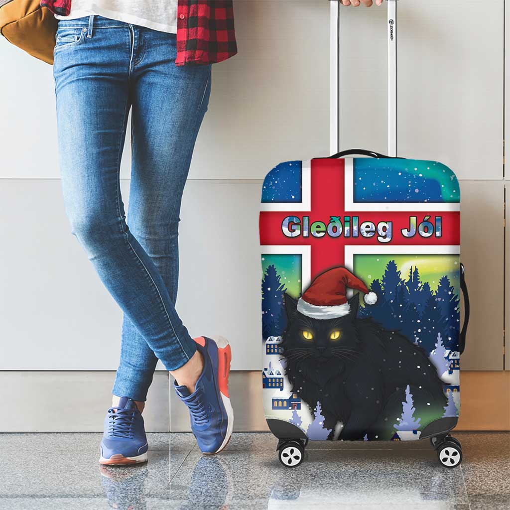 Iceland Christmas Luggage Cover Yule Cat Gledileg Jol - Wonder Print Shop