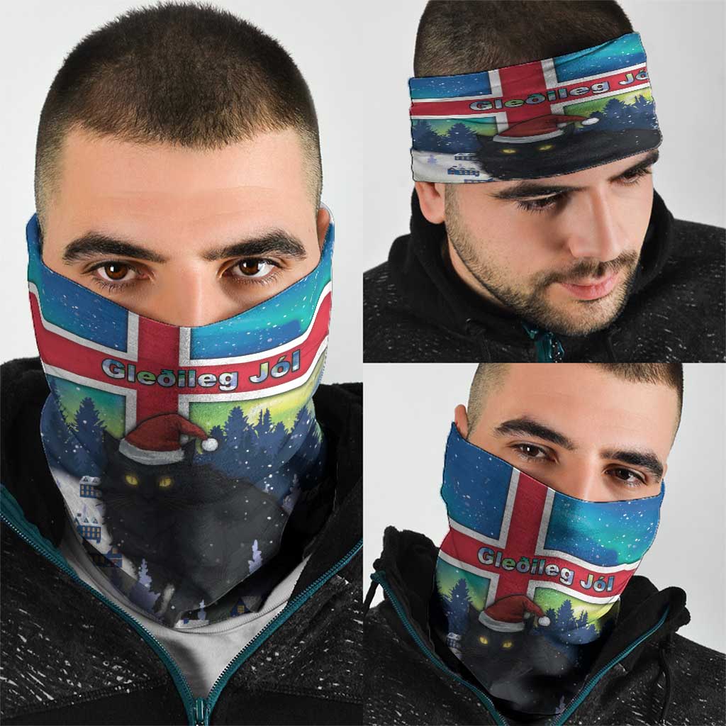 Iceland Christmas Neck Gaiter Yule Cat Gledileg Jol - Wonder Print Shop