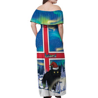 Iceland Christmas Off Shoulder Maxi Dress Yule Cat Gledileg Jol - Wonder Print Shop