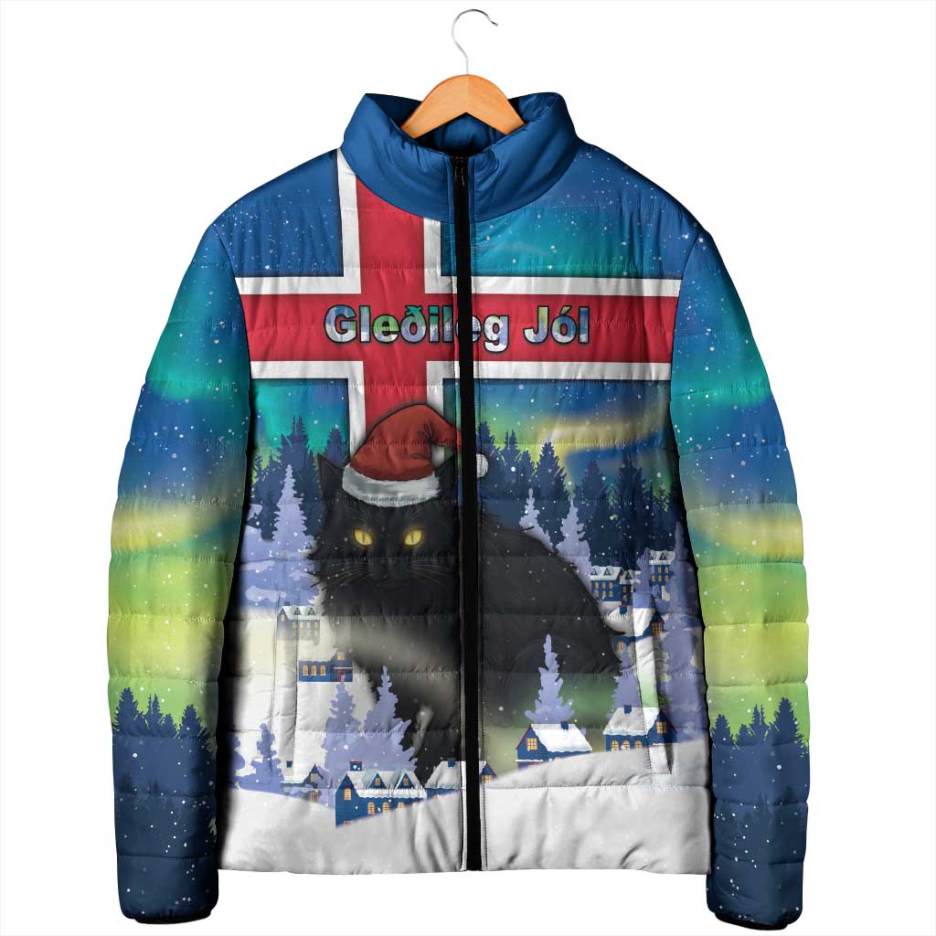 Iceland Christmas Padded Jacket Yule Cat Gledileg Jol - Wonder Print Shop