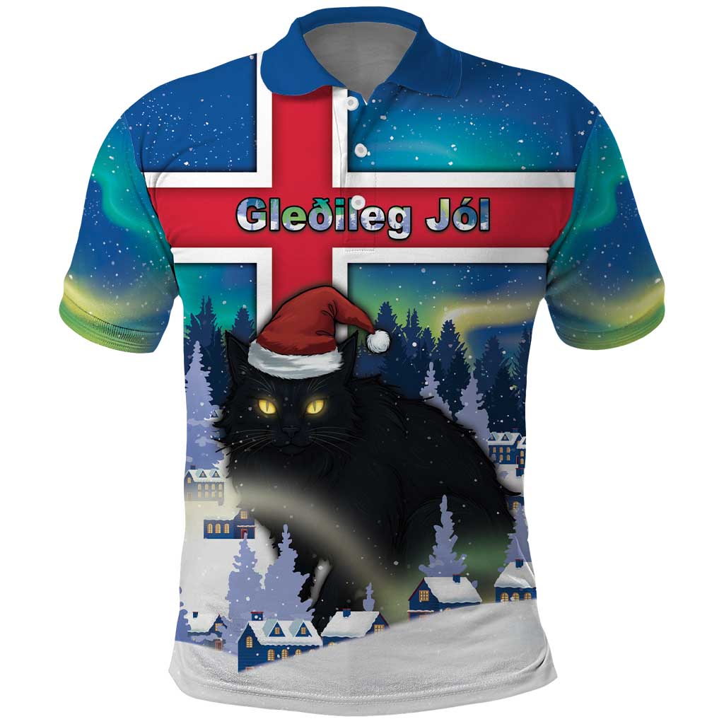Iceland Christmas Polo Shirt Yule Cat Gledileg Jol - Wonder Print Shop