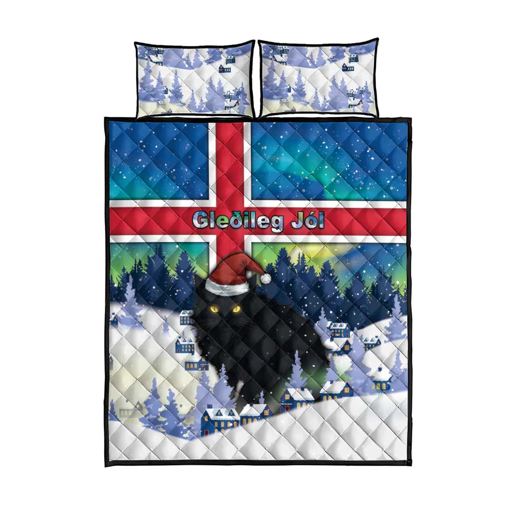 Iceland Christmas Quilt Bed Set Yule Cat Gledileg Jol - Wonder Print Shop