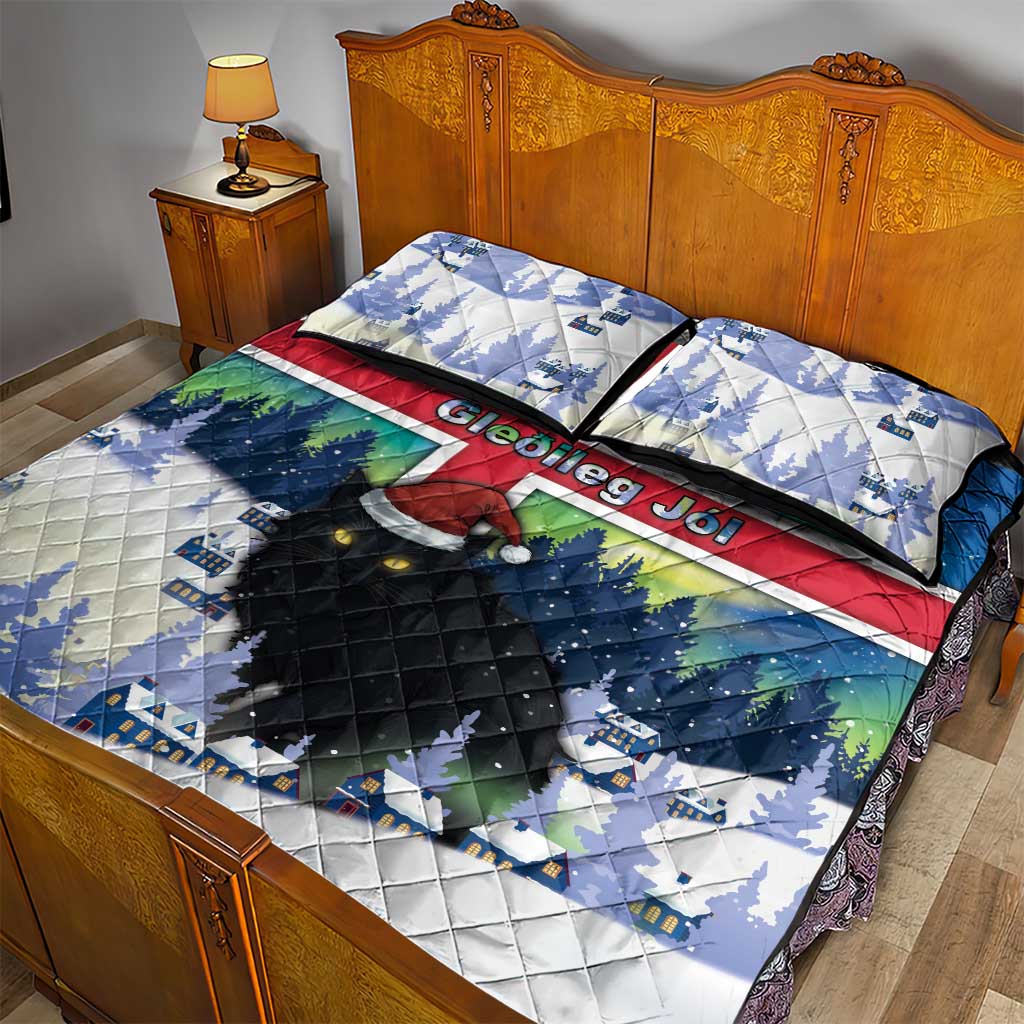 Iceland Christmas Quilt Bed Set Yule Cat Gledileg Jol - Wonder Print Shop