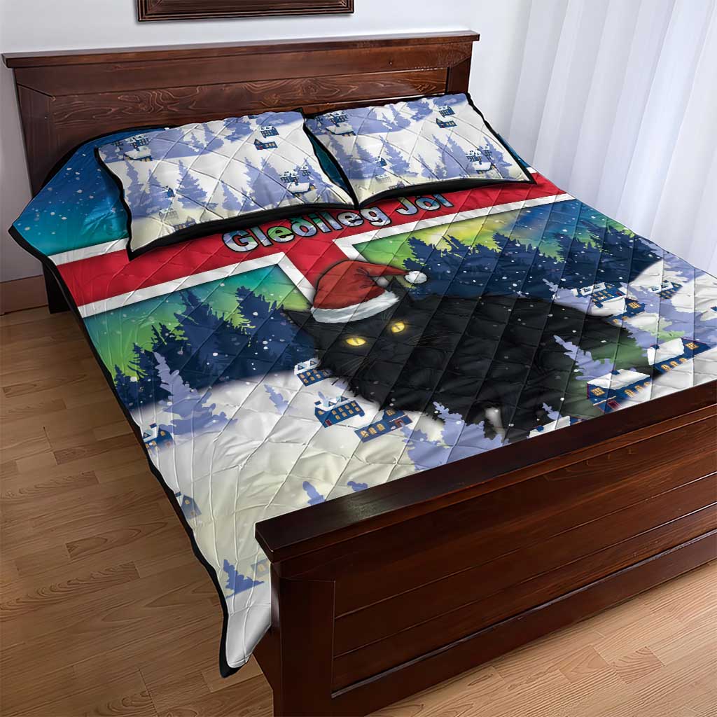 Iceland Christmas Quilt Bed Set Yule Cat Gledileg Jol - Wonder Print Shop